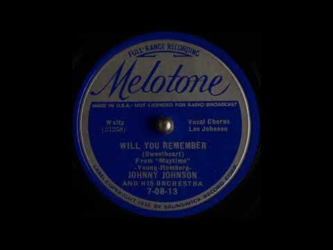 Johnny Johnson & his orchestra - Will You Remember (Sweetheart) (1937)