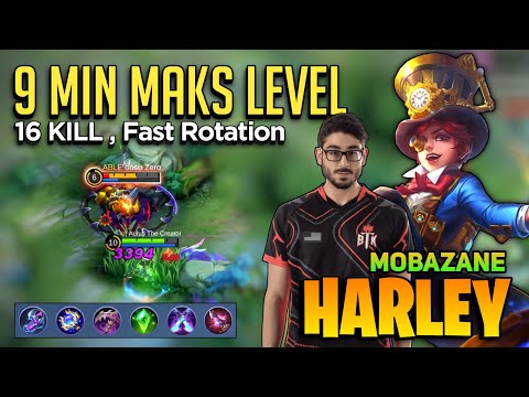 Mobazane Harley Fast Farm Rotation 16 KILL! [ Top Global Harley Best Build 2022 ] Mobile Legends