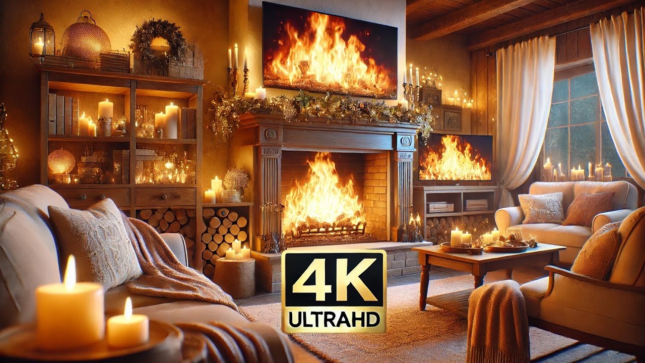 Lareira na TV 4K  RELAXAMENTO e CONFORTO para Momentos Mágicos de Natal e Ano Novo | Fire Place
