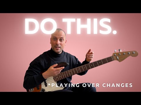 Bass soloing over chord changes - A Real solution! + Practice along