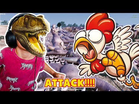 T-REX VS CHICKENS! Who will win? Ultimate Epic Battle Simulator UEBS Gameplay