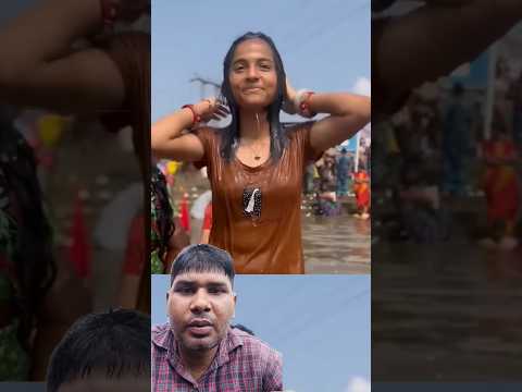 Pavitra Ganga snan beach ⛱️ enjoy #shortsfeed #ganga #trending