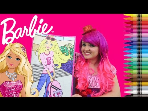 Coloring Barbie GIANT Coloring Book Page Crayola Crayons | KiMMi THE CLOWN Video