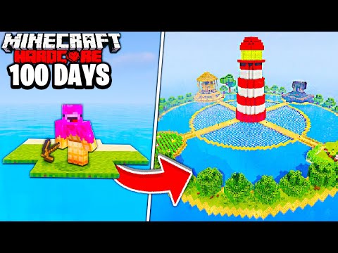 SURVIVING 100 DAYS ON DESERTED ISLAND in Minecraft!