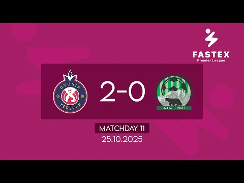 Fastex Premier League. Matchday 11. FC Pyunik  - FC Gandzasar  (25.10.2025)
