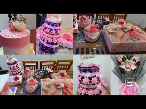 Engagement chocolate  flowers bouquet🌹#chocolate tower🍫# hampers tutorial and ideas