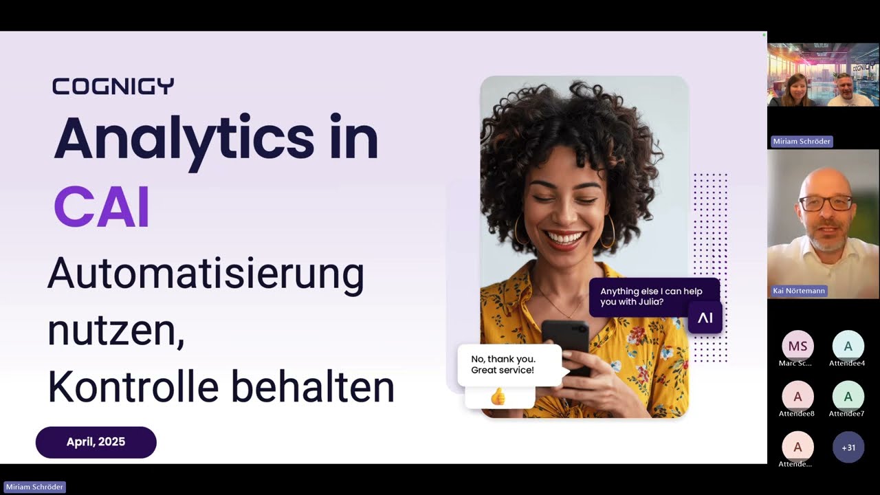 Video: Analytics in Conversational AI: Automatisierung nutzen, Kontrolle behalten / Cognigy @ DIALOG! Showroom (online)