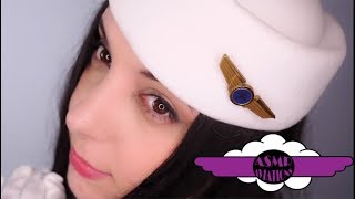 ASMR Binaural Feather Flight Attendant Role Play For Relaxation and Sleep