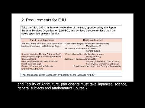 私費外国人留学生入試受験を目指す皆様へ（英語説明・英語字幕版）