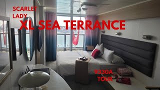Virgin Voyages Scarlet Lady. XL Sea Terrence Room 9330A. Balcony Room Tour!