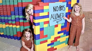 GIANT LEGO FORT! No Boys Allowed