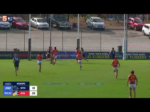 Rd 5 SANFL Snapshot - South's Jye Menzie shows his reflexes on goalline