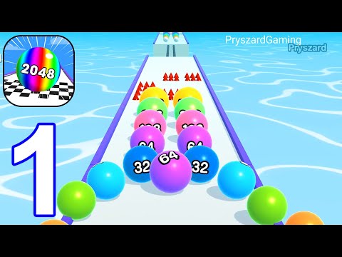 Ball Run 2048 - Gameplay Walkthrough Part 1 Tutorial Satisfying Going Balls Merge Levels 1-21 - YouTube