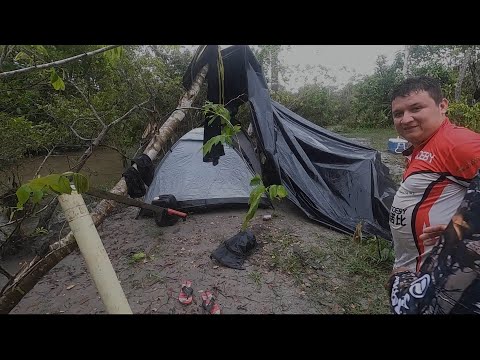 Camping and fishing survival in the middle of winter.