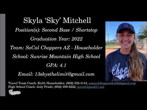 Skyla Mitchell Softball Skills Video  - 2022 2B SS