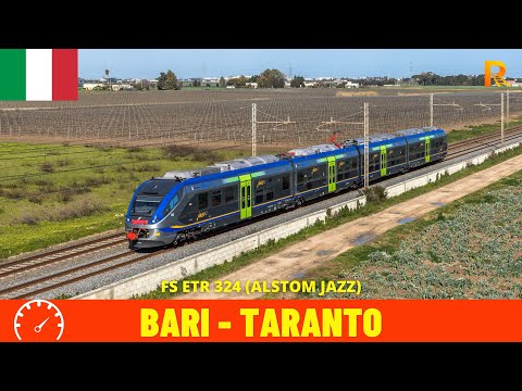 Cab ride Bari Centrale - Taranto (Italy) train driver's view in 4K