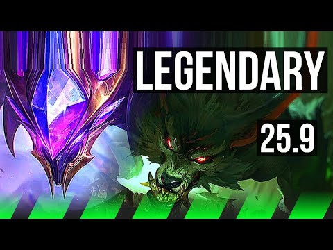 KHA'ZIX vs WARWICK (JGL) | 12/0/9, Legendary | NA Master | 25.9