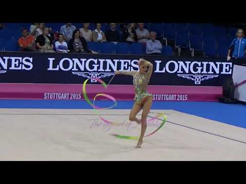 Neviana VLADINOVA (BUL) ribbon - 2015 Stuttgart worlds Qualifs