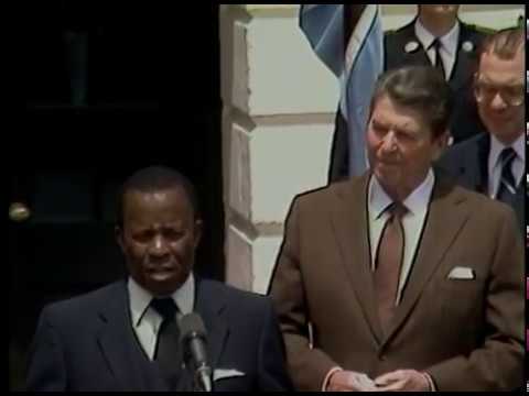 President Reagan Meeting with President Quett K. J. Masire of Botswana on May 9, 1984