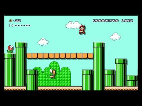 Super Mario Maker Sample Course 7-2 Remix Piranha Plants
