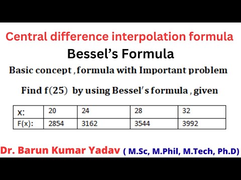 Bessel's interpolation formula | Interpolation | #besselformula