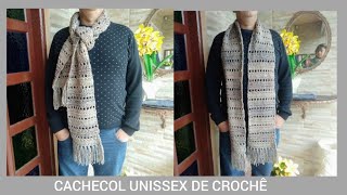 CACHECOL UNISSEX DE CROCH PASSO A PASSO