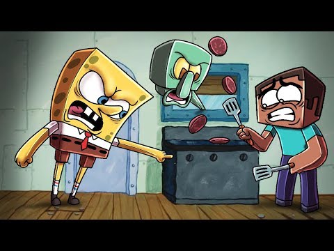 Minecraft | Krusty Krab Challenge - COOKING KRABBY PATTIES! (Spongebob is Fired)