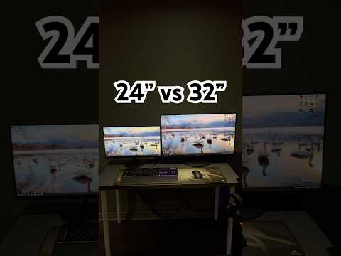 24” vs 32” Monitor Side by Side #shorts #monitor #comparasion #display