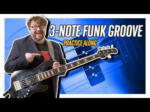 Funk Groove Practice Along with THREE notes - Electric Bass Lesson - Let's Practice!