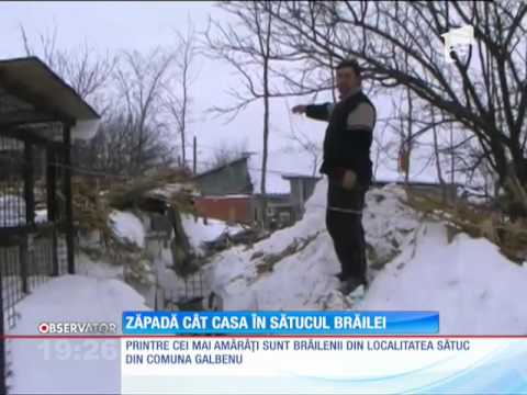 Sinistrați în localitatea Sătuc din județul Brăila