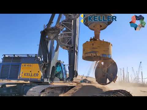 Neom the line project in working keller company op. tha LB 45 rig machine