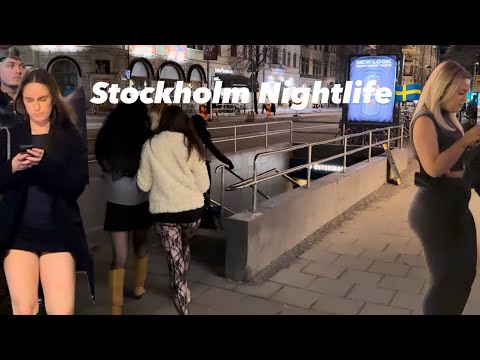 STOCKHOLM NIGHTLIFE DISTRICT 1:00 AM SWEDEN 4K-MARCH 2024