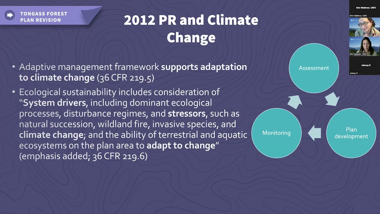 Tongass Plan Revision Webinar - Climate Considerations_May 16_2024