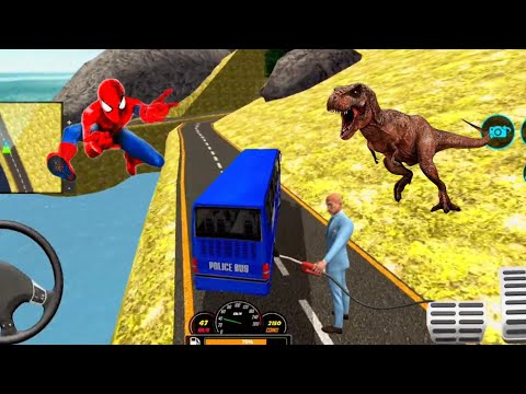 Us Police Uphill Bus Driving Simulator - Police Soldier Duty Transporter Bus- Androidameplay