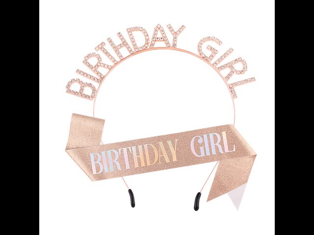 Vídeo relacionado con Cumpleaños Faja y Tiara Cristal Corona de Cumpleaños Birthday Girl Faja y tiara para Niñas Mujeres, Corona de Banda de Cumpleaños para Fiestas de Feliz cumpleaños Favores Decoraciones (Plata)