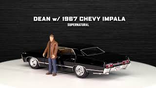 Coche Chevy Impala Sport Sedán de Sobrenatural, con Figura de Dean (Jada 253255037) Trailer