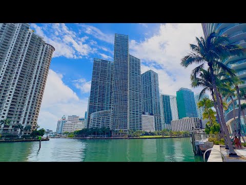 Miami, Florida 2025 Walking Tour in 4K - Brickell, Brickell Key & Downtown 