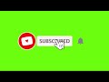 Subscribe button and bell icon green screen video