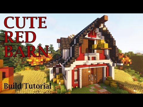 Minecraft Barn Build Tutorial | How to build a cute red barn in Minecraft