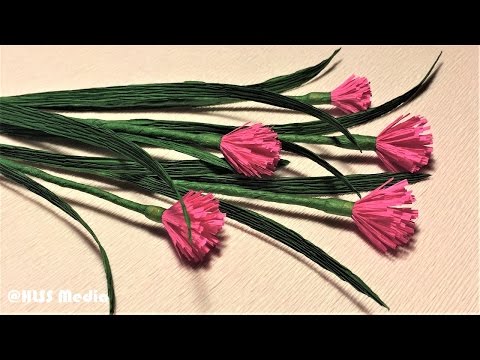 HLSS Media|how to make origami chives paper flower|chives paper flower making with crepe paper easy