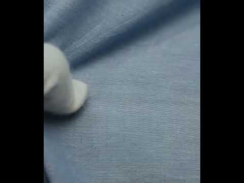 Chambray Blue Khadi Cotton 92 GSM Handwoven Fabric As20 — video