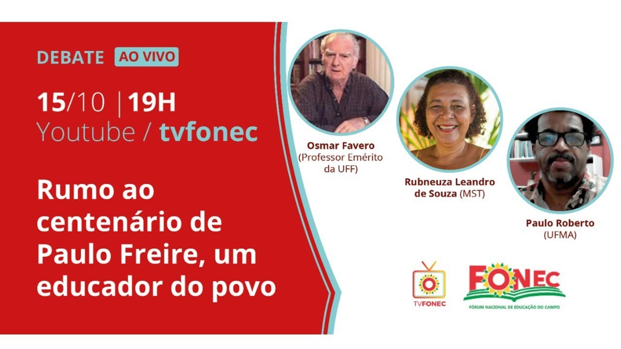 Rumo ao centenário  de Paulo Freire, um educador do povo