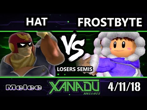 S@X 245 SSBM - hat (Marth, Captain Falcon) Vs. Frostbyte (Ice Climbers)  - Smash Melee Losers Semis