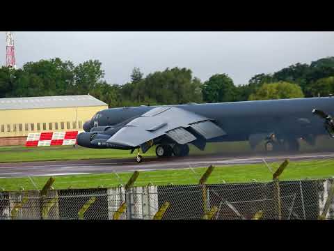 B-52 takes off in the wet