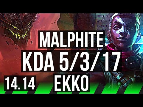 MALPHITE vs EKKO (JGL) | 5/3/17, Rank 11 Malph | NA Challenger | 14.14