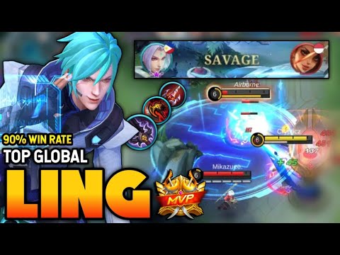 SAVAGE! LING BEST BUILD 2022 | TOP GLOBAL LING GAMEPLAY | MOBILE LEGENDS✓