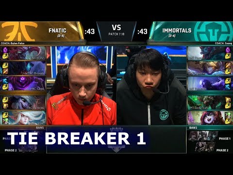 Fnatic vs Immortals Tie Breaker | Day 5 Main Group Stage S7 LoL Worlds 2017 | FNC vs IMT G3