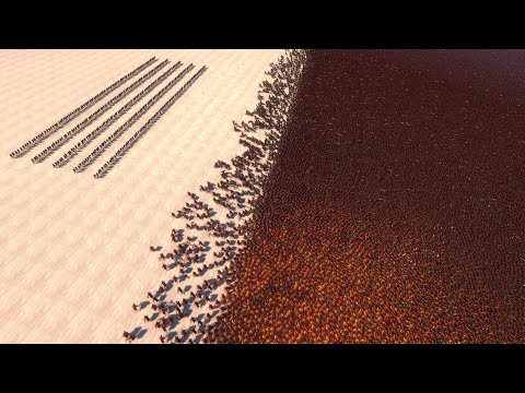 5 LINES of MODERN SOLDIERS vs 100.000 SPARTANS - Ultimate Epic Battle Simulator UEBS