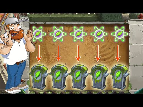 PvZ2 - Challenge All Plants Using 5 Plant  Food Vs 99 Arena Gravestone - Which Plants can win?