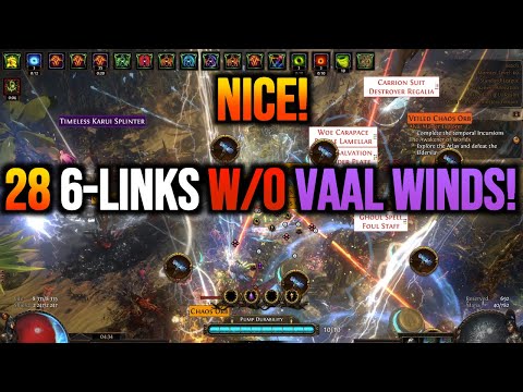 PoE Magic Find Maps (13) - 28 6-LINKS IN ONE MAP - NO VAAL WINDS! - T1 BEACH MAP - ICE SHOT MF BUILD